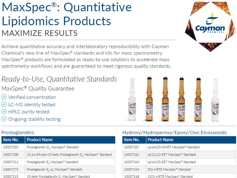 Download the Cayman Chemical Maxspec® brochure
