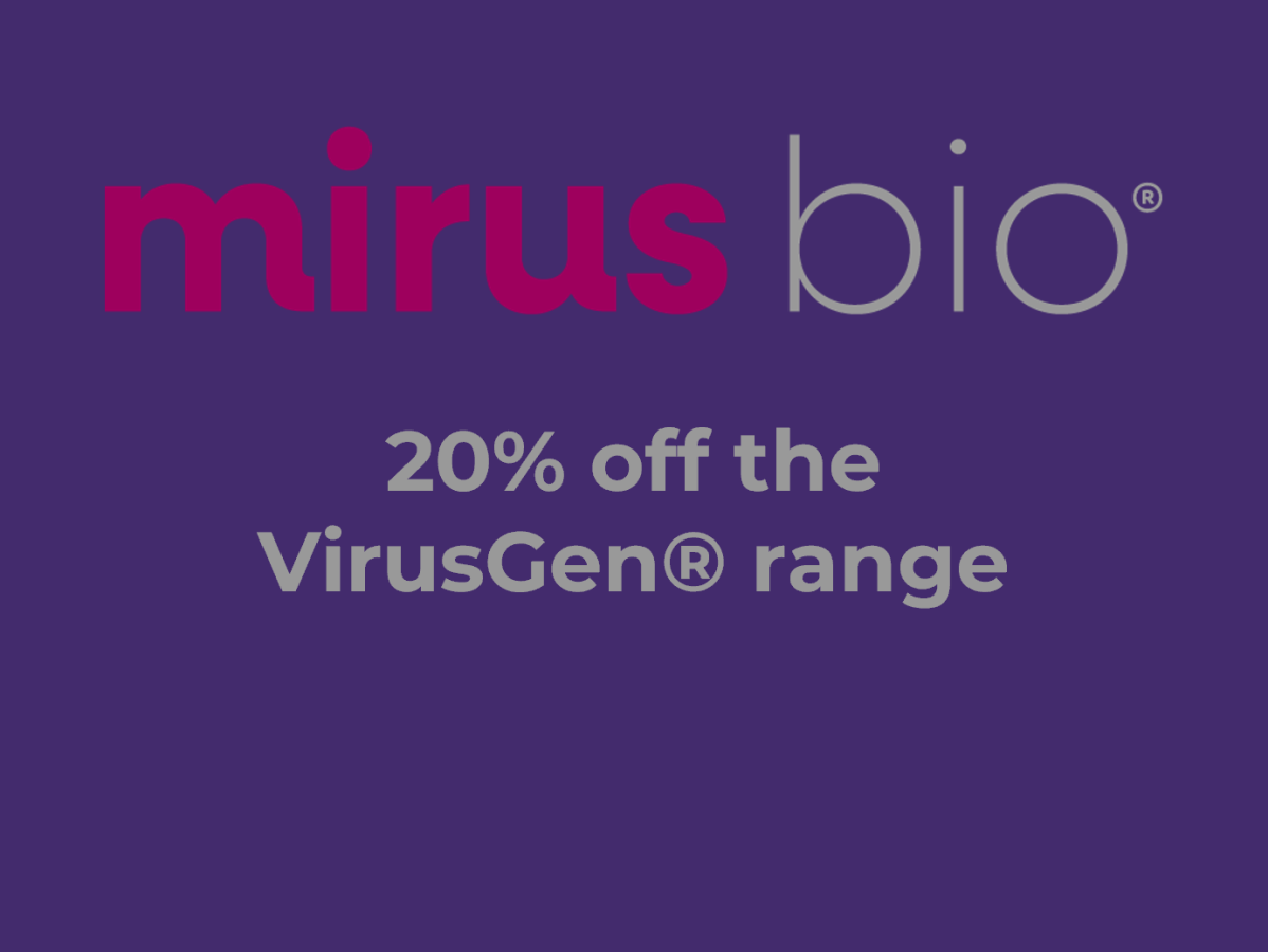 20% off solutions for cell and gene therapy virus production from Mirus Bio