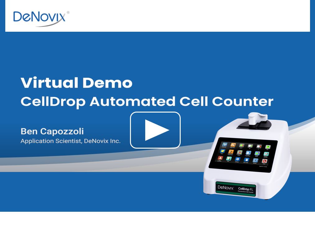 CellDrop virtual demo: Cell counting made easy by DeNovix